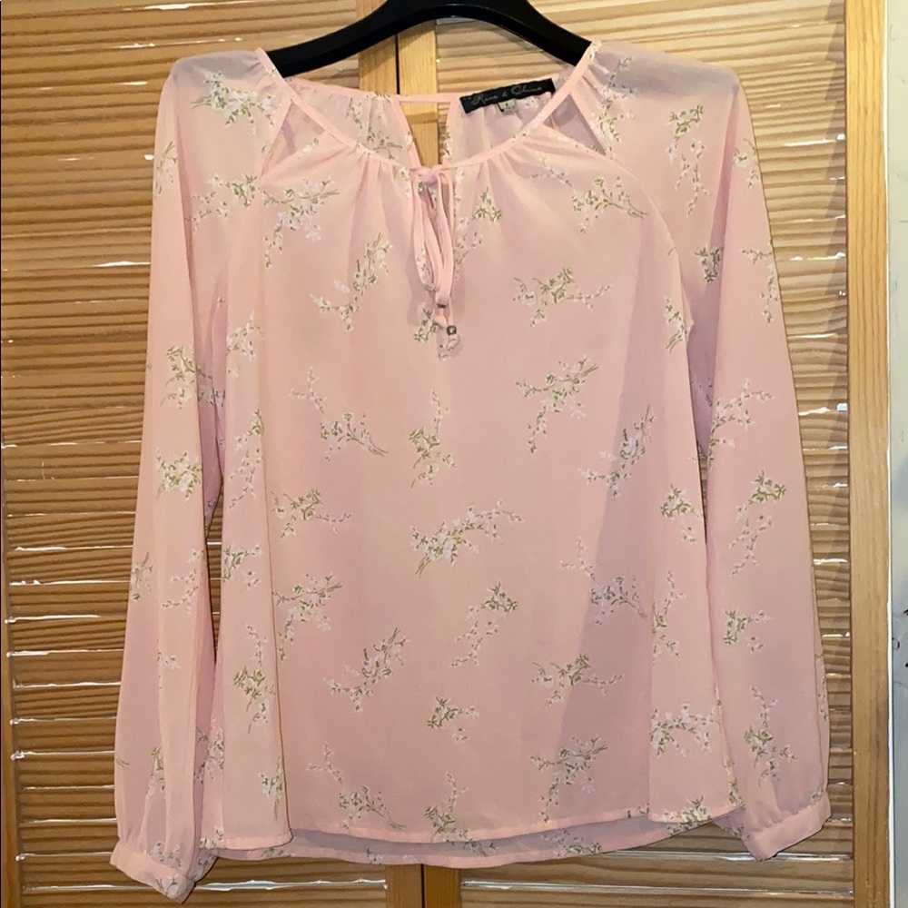 Floral Pink Blouse women’s size small
